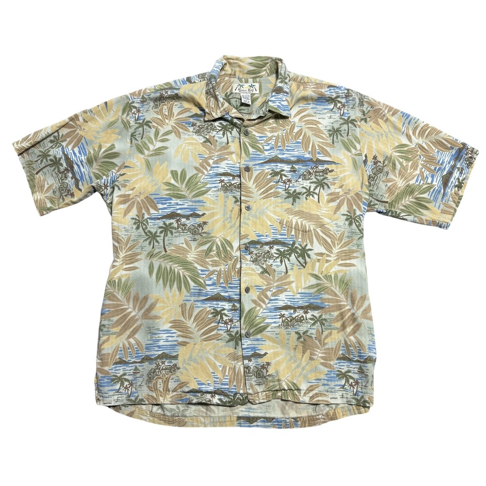 Kona Kai Trading Co Shirt‎ Mens Large Multicolor Hawaiian Short Sleeve Button Up